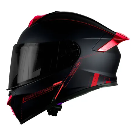 Casco Kov Abatible Thunder Racing Rojo Dot Moto Certificado