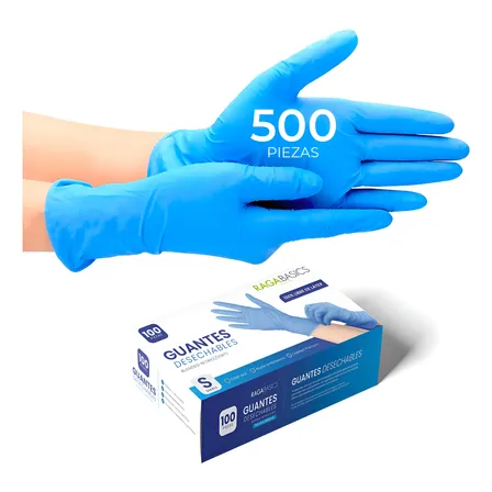 Guantes De Nitrilo Libre De Latex Sin Polvo Azul Negro 500pz