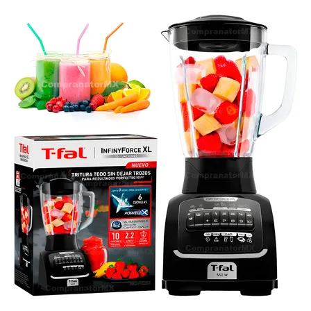 Licuadora Infinyforce Xl 2.2 L Vaso Vidrio 10 Vel 6 Cuchilla Negro