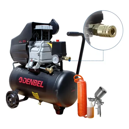 Compresor De Aire Eléctrico Color Negro Denbel Da-ce25 25l 2.5 Hp Monofásica 60 Hz