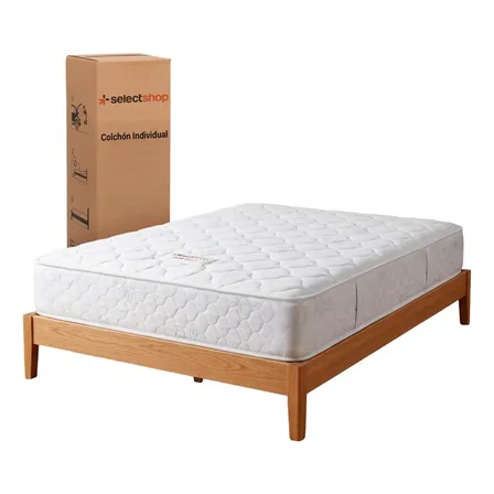 Colchón Individual Memory Foam Con Resorte Ortopédico 17 Cm Color Blanco Selectshop