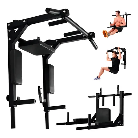 Barra De Ejercicios Pared Barra De Dominadas 8 Ejercicios En 1 Color Negro Raganet